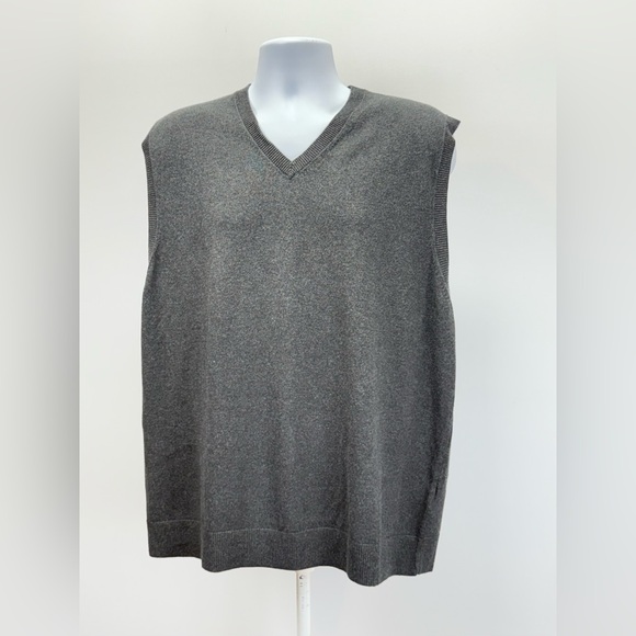 EDDIE BAUER Men's Charcoal gray Cotton/Cashmere V-Neck Sweater Vest size XL - Picture 6 of 12